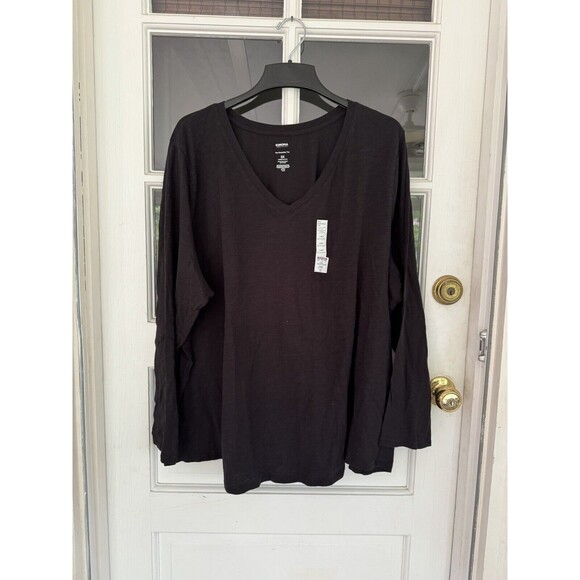 Sonoma T-Shirt Plus Sz The Everyday Tee V-Neck Long Sleeve Black 3X Women's New - Picture 5 of 8